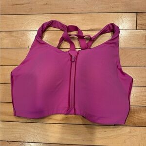 lululemon athletica energy bra high support zip front pow pink 36DD